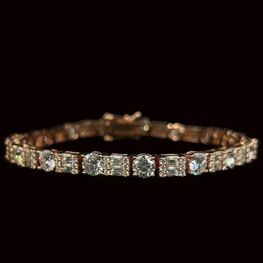 5mm VVS Round X Baguette Tennis Bracelet