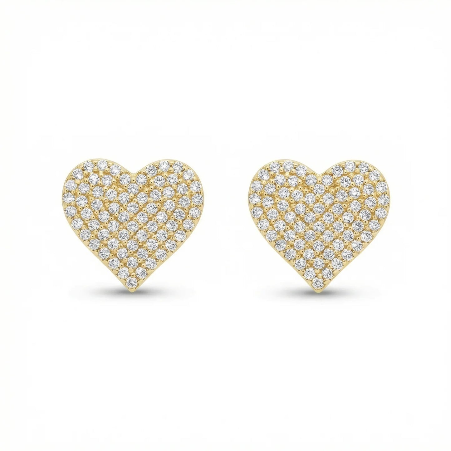 VVS Moissanite Diamond Heart Flower Set Studs Earrings