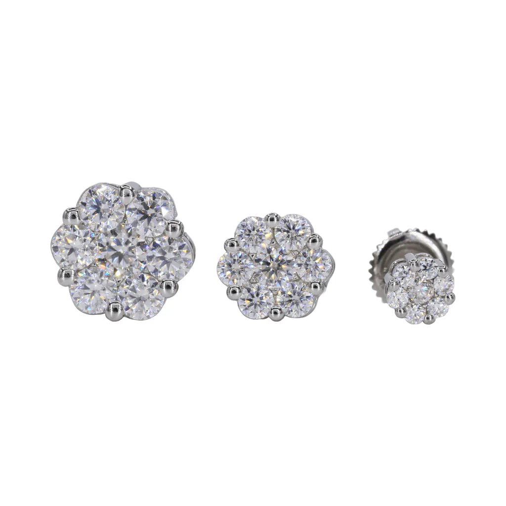 VVS Moissanite Flower Earrings
