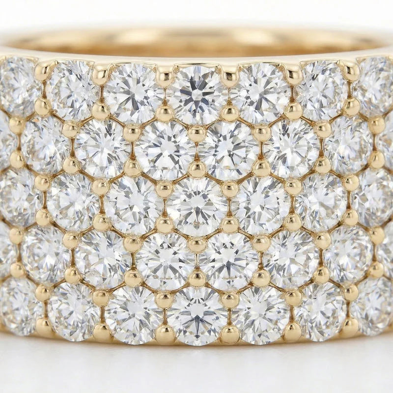 VVS Moissanite Wide Flower Setting Ring