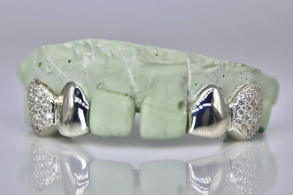 2 Teeth VVS Moissanite Solid End Grillz