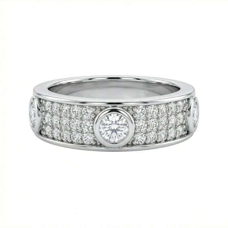 VVS Moissanite Pave Love Ring