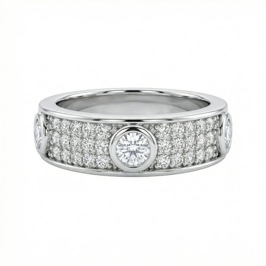 VVS Moissanite Pave Love Ring
