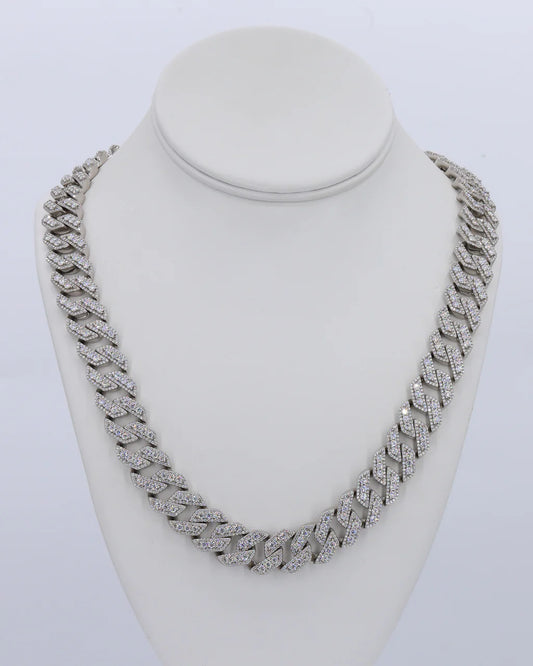15mm VVS Moissanite Pointer Cuban Chain - 22”
