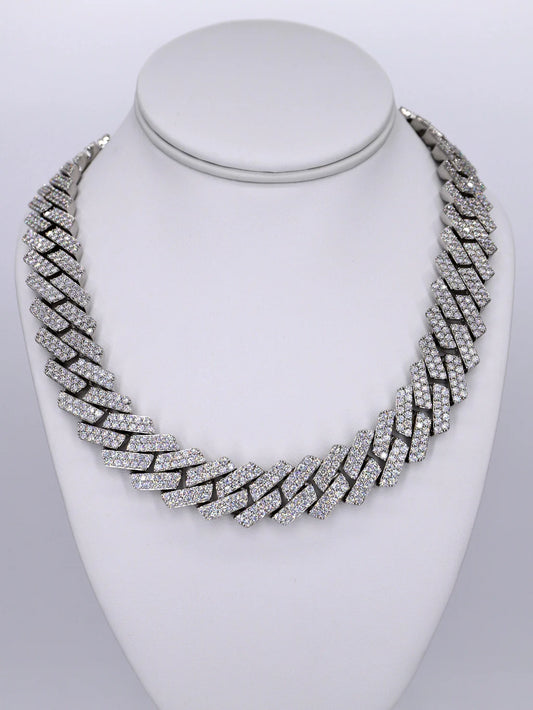 18mm VVS Moissanite 2 Row Cuban Chain - 24”