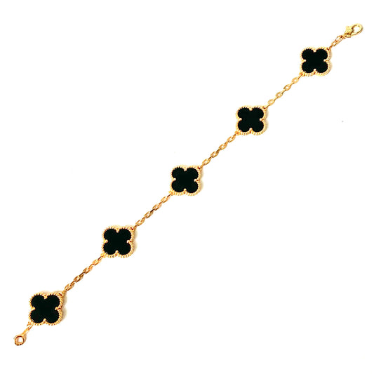 Clover Bracelet Black/Gold