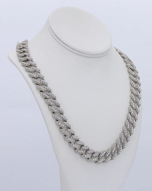 15mm VVS Moissanite Pointer Cuban Chain - 22”