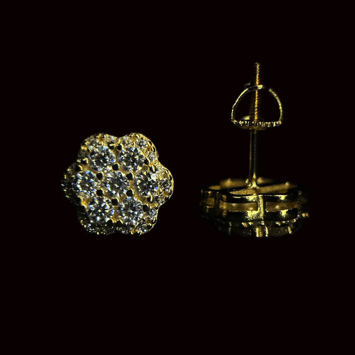 10mm VVS Layered Flower Cluster Earrings