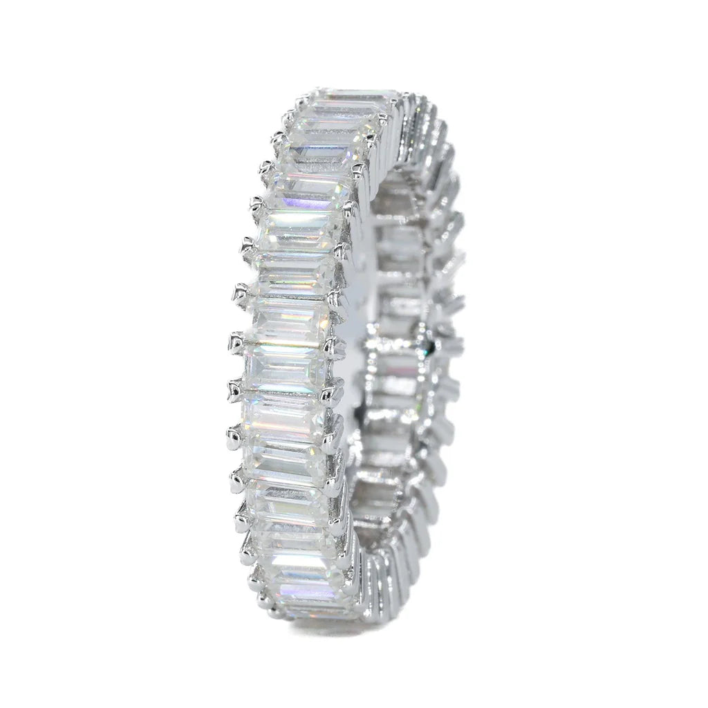 VVS Moissanite Baguette Eternity Ring
