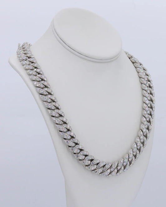 16mm VVS Moissanite Big Pointer Cuban Chain - 22”