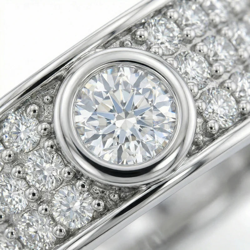 VVS Moissanite Pave Love Ring