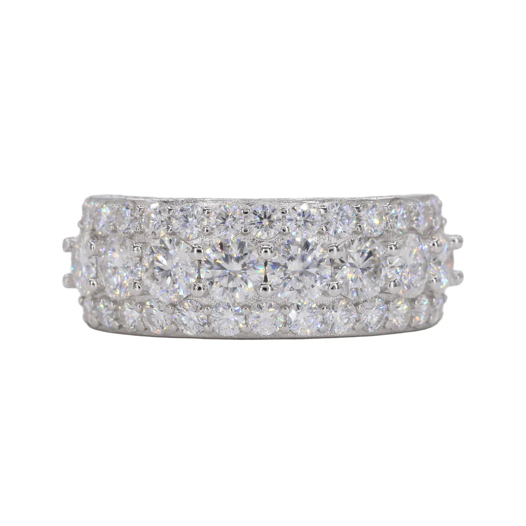 VVS Moissanite Big Stone Half Band Ring