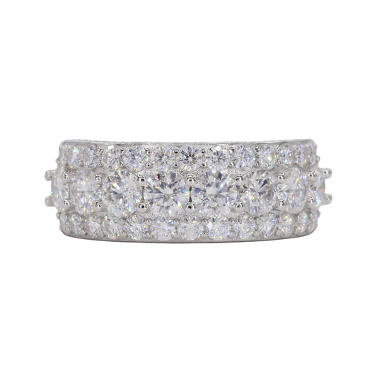 VVS Moissanite Big Stone Half Band Ring