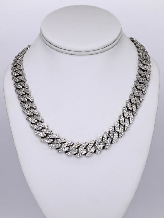 14 mm VVS Moissanite 2 Row Cuban Chain - 22”