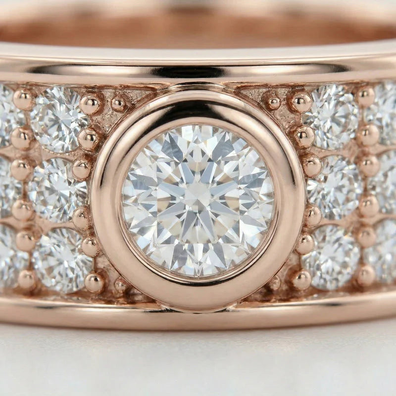 VVS Moissanite Pave Love Ring