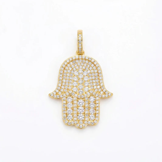 VVS Moissanite Round Cut Hamsa Pendant