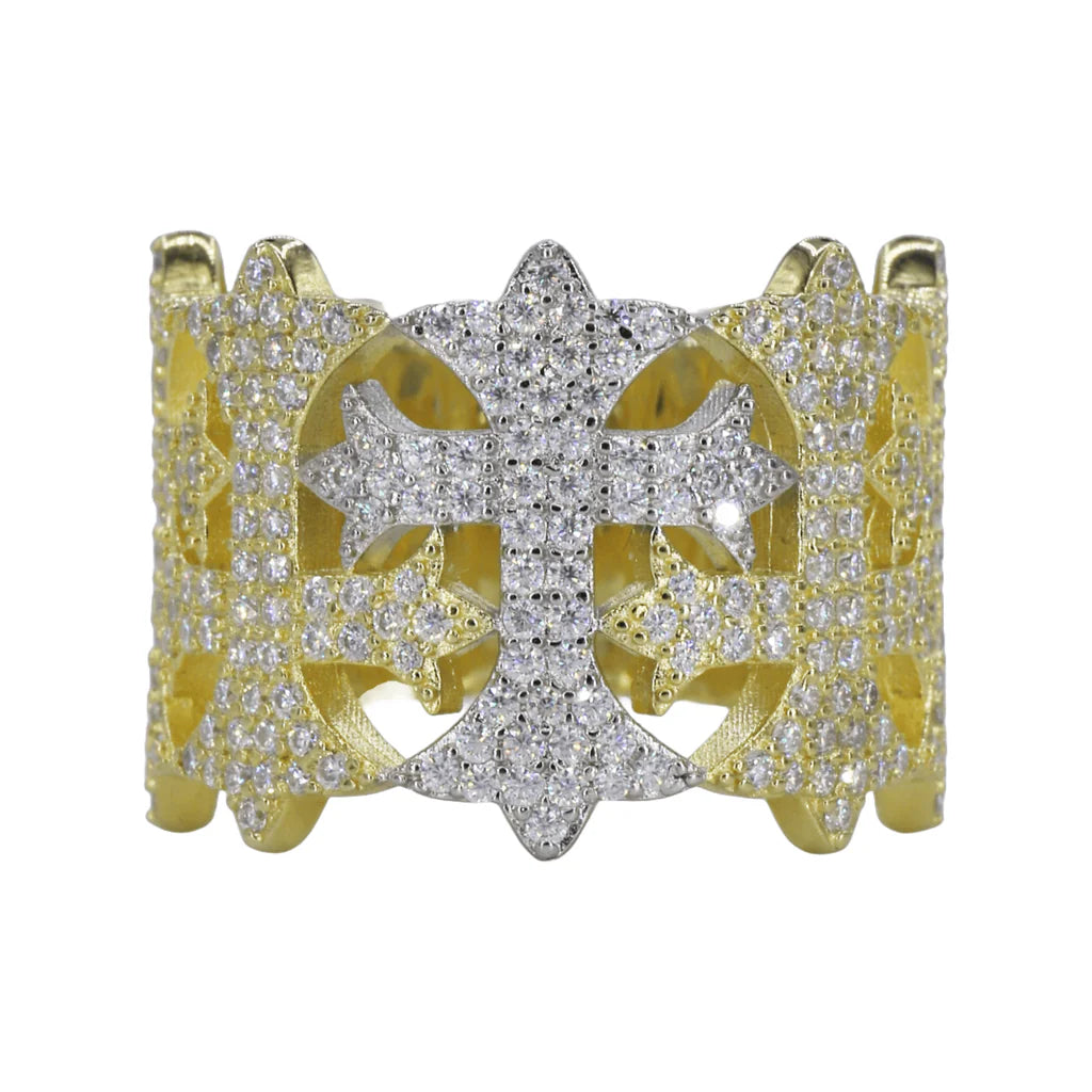 VVS Moissanite Two-Tone Chrome Hearts Ring