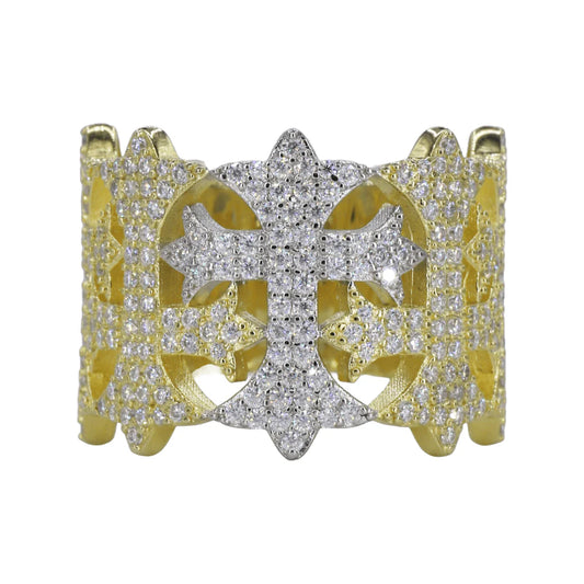 VVS Moissanite Two-Tone Chrome Hearts Ring