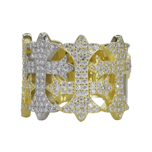 VVS Moissanite Two-Tone Chrome Hearts Ring