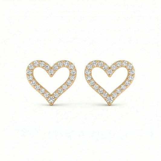 VVS Moissanite Heart Shaped Earrings