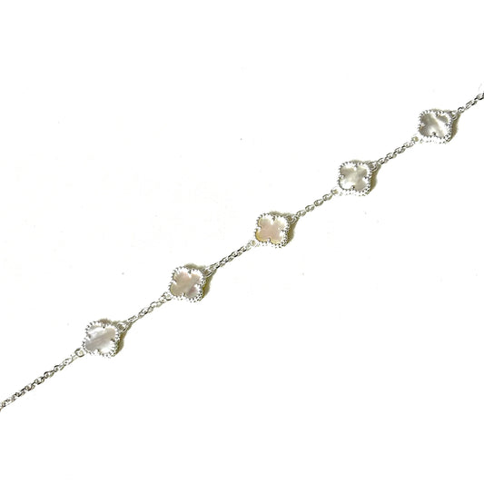 Clover Bracelet White/Silver