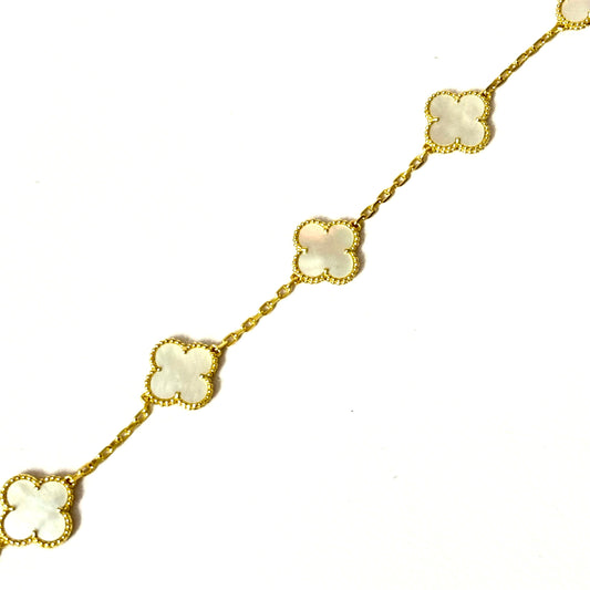 Clover Bracelet White/Gold