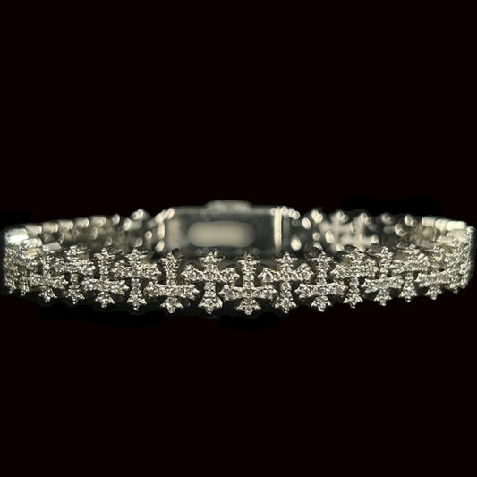 8.5mm VVS Eternity Cross Bracelet